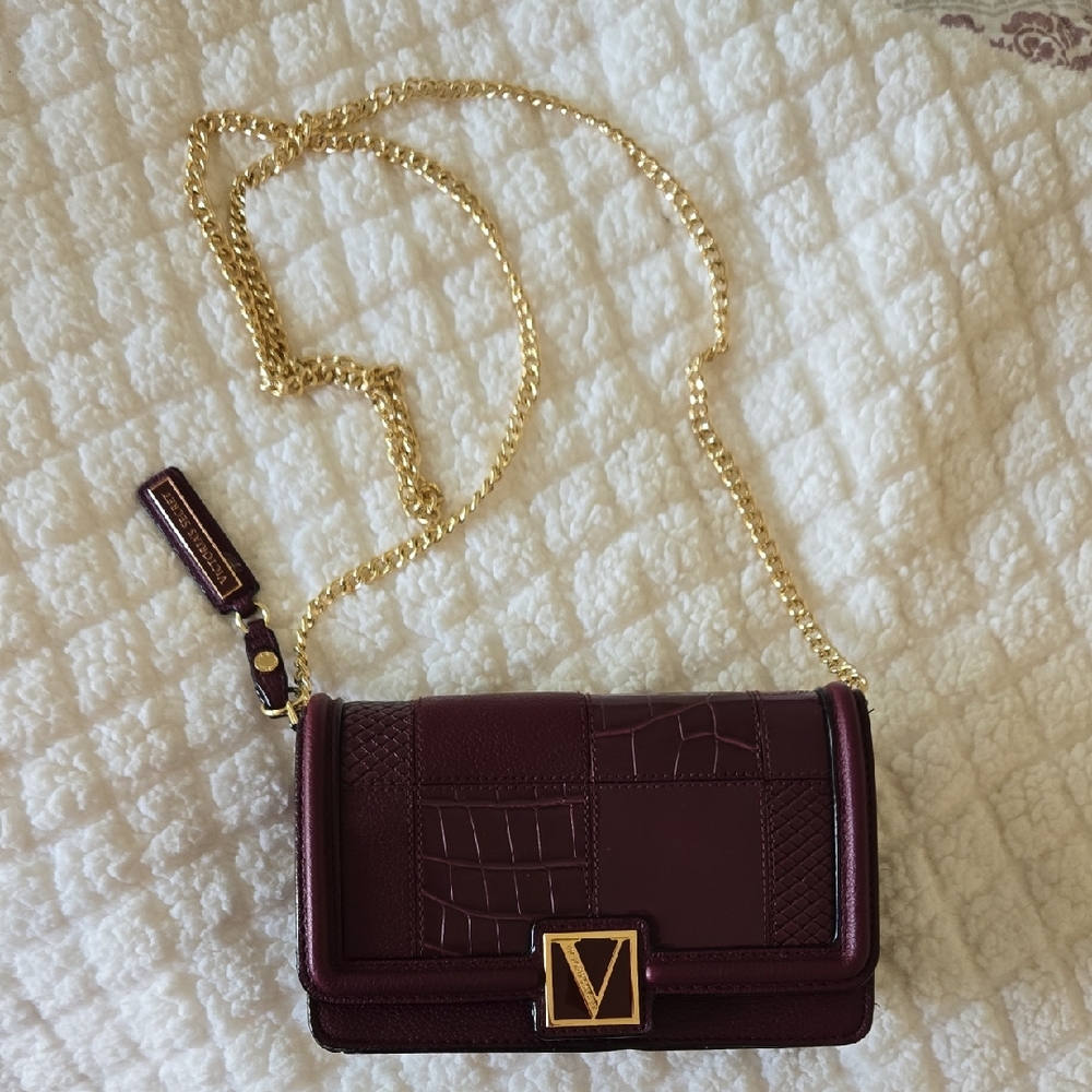 Victoria's Secret Elegant Burgundy Chain Shoulder Bag